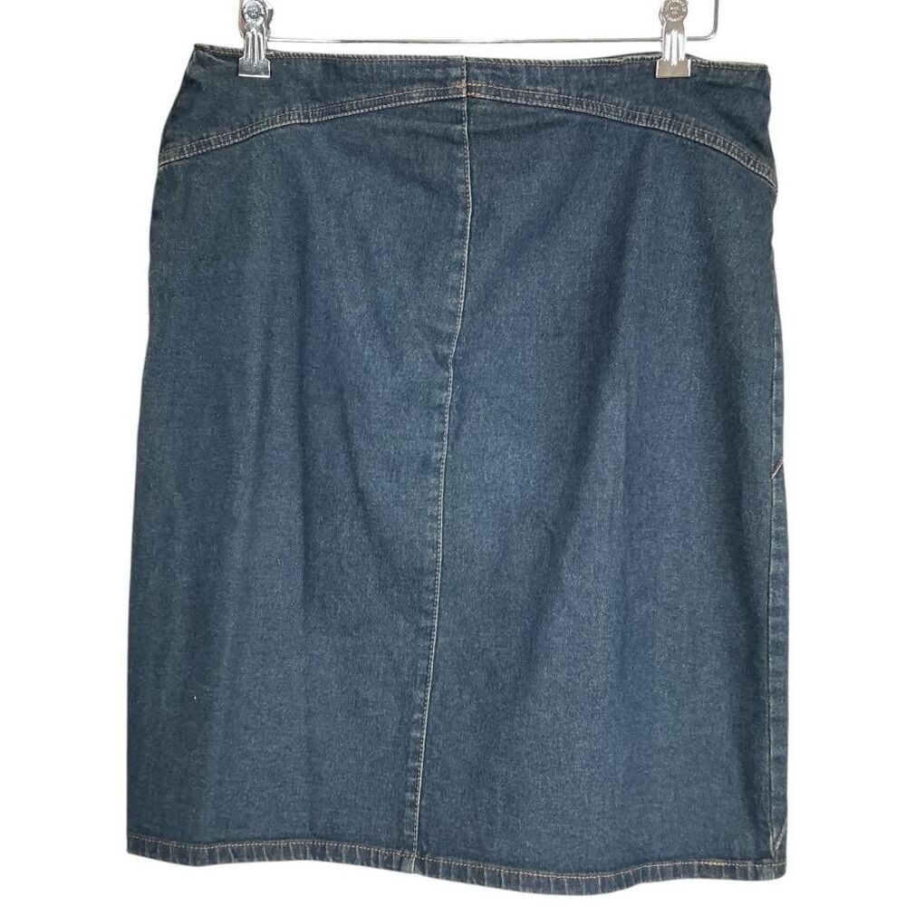 Faded Glory 1972 Special Edition Denim Skirt Size 14 Blue Stretch Mid Rise Y2K - Picture 4 of 5